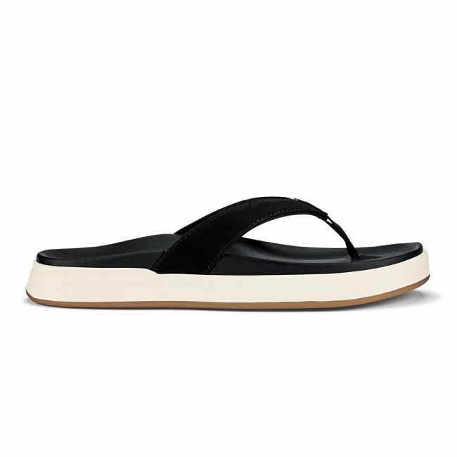 Sandalias Olukai Nu‘a Pi‘o - Chanclas Mujer Negros 20203-146